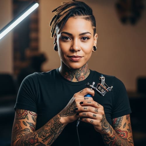 Júlia Alves, tatuadora especialista em old school e minimalista